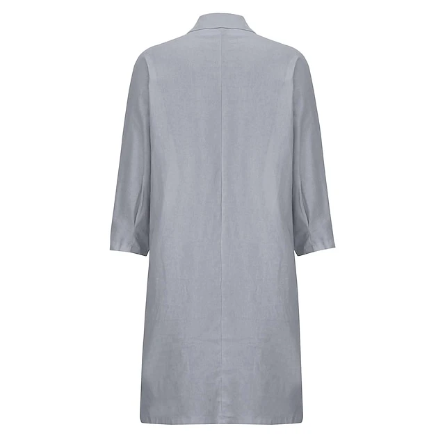Women's Shirt Dress Casual Dress Cotton Linen Dress Midi Dress Cotton Blend Simple Basic Home Street Daily Shirt Collar Pocket Long Sleeve Summer Spring Fall 2023 Loose Fit Black White Yellow Pure 11 Women's Shirt Dress Casual Dress Cotton Linen Dress Midi Dress Cotton Blend Simple Basic Home Street Daily Shirt Collar Pocket Long Sleeve Summer Spring Fall 2023 Loose Fit Black White Yellow Pure - Image 11