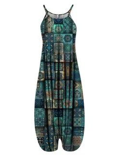 Women's Overall Print Floral Crew Neck Streetwear Daily Vacation Loose Fit Sleeveless Suspender National Style Printing Jumpsuit 31 Women's Overall Print Floral Crew Neck Streetwear Daily Vacation Loose Fit Sleeveless Suspender National Style Printing Jumpsuit -Cheap Plus Fit Dress Store unaddy1684041467010