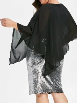 Women‘s Plus Size Curve Apple Shaped Dress Wedding Guest Party Dress Color Block V Neck Long Sleeve Winter Fall Fashion Elegant Modern Midi Dress Party Outdoor Dress -Cheap Plus Fit Dress Store uornwa1671673555763