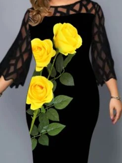 Women‘s Plus Size Curve Lace Dress Work Dress Sheath Dress Floral Midi Dress Long Sleeve Mesh Patchwork Crew Neck Fashion Outdoor Black Spring Summer L XL XXL 3XL 4XL 5 Women‘s Plus Size Curve Lace Dress Work Dress Sheath Dress Floral Midi Dress Long Sleeve Mesh Patchwork Crew Neck Fashion Outdoor Black Spring Summer L XL XXL 3XL 4XL -Cheap Plus Fit Dress Store upqrja1676978633701