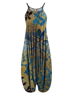 Women's Overall Print Floral Crew Neck Streetwear Daily Vacation Loose Fit Sleeveless Suspender National Style Printing Jumpsuit 38 Women's Overall Print Floral Crew Neck Streetwear Daily Vacation Loose Fit Sleeveless Suspender National Style Printing Jumpsuit -Cheap Plus Fit Dress Store upsrnc1684041471945