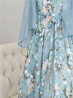 Women's Two Piece Dress Set Print Dress Outdoor Daily Modern Casual Lace Up Ruched Midi Dress V Neck Long Sleeve Floral Regular Fit Black Pink Blue Summer Spring M L XL XXL XXXL -Cheap Plus Fit Dress Store uqdray1678430836003