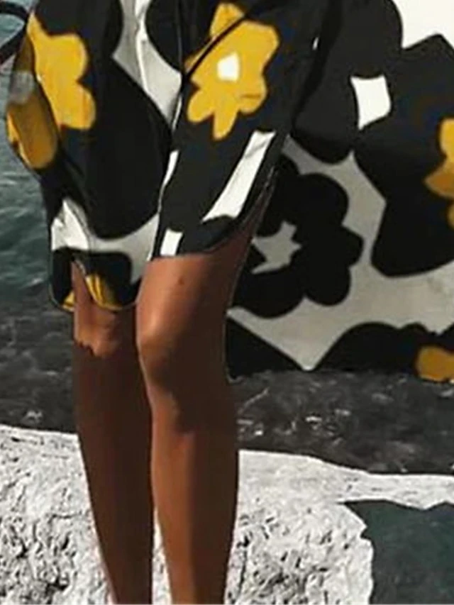 Women's Shirt Dress Casual Dress Swing Dress Mini Dress Outdoor Daily Vacation Polyester Fashion Casual Shirt Collar Button Print Long Sleeve Summer Spring Fall 2023 Loose Fit Yellow Floral S M L XL 2 Women's Shirt Dress Casual Dress Swing Dress Mini Dress Outdoor Daily Vacation Polyester Fashion Casual Shirt Collar Button Print Long Sleeve Summer Spring Fall 2023 Loose Fit Yellow Floral S M L XL - Image 2