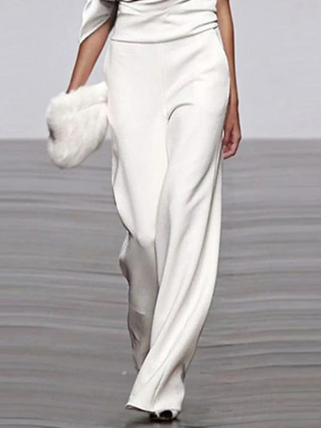 Jumpsuits For Women Summer Dressy Solid OL Elegant Sleeveless Wide Leg Long Pants Romper One Shoulder Casual Overalls 4 Jumpsuits For Women Summer Dressy Solid OL Elegant Sleeveless Wide Leg Long Pants Romper One Shoulder Casual Overalls - Image 4