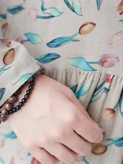 Women's Casual Dress Linen Dress Swing Dress Maxi Long Dress Linen Fashion Modern Outdoor Daily Holiday Crew Neck Print Long Sleeve Fall Winter Autumn 2023 Loose Fit Apricot Flower L XL 2XL -Cheap Plus Fit Dress Store uuqrlu1693553177739