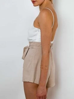 Women's Romper Lace Up Patchwork Color Block V Neck Streetwear Street Daily Regular Fit Strap Apricot Gray S M L Summer -Cheap Plus Fit Dress Store uvakxw1681877071450