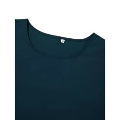 Women's Casual Dress Cotton Dress Swing Dress Midi Dress Cotton Basic Casual Outdoor Daily Crew Neck Pocket Smocked Half Sleeve Summer Spring Fall 2023 Loose Fit Light Blue Black White Pure Color S M -Cheap Plus Fit Dress Store uvrfit1676863747471