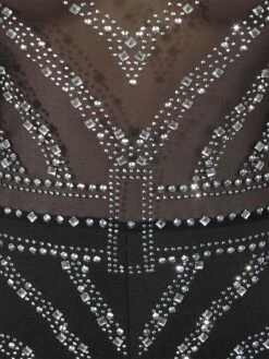 Women's Romper Mesh Beaded Solid Color Stand Collar Active Street Going Out Regular Fit Long Sleeve Black S M L Fall 25 Women's Romper Mesh Beaded Solid Color Stand Collar Active Street Going Out Regular Fit Long Sleeve Black S M L Fall -Cheap Plus Fit Dress Store uyeafj1693983791273