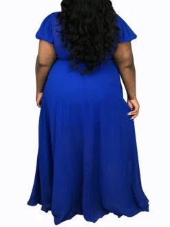 Women‘s Plus Size Curve Holiday Dress Solid Color V Neck Short Sleeve Spring Summer Casual Maxi Long Dress Daily Vacation Dress 11 Women‘s Plus Size Curve Holiday Dress Solid Color V Neck Short Sleeve Spring Summer Casual Maxi Long Dress Daily Vacation Dress -Cheap Plus Fit Dress Store uzscgg1643274406889