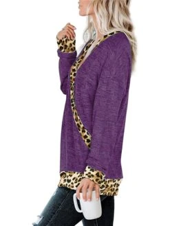 Women's T Shirt Tee Black Blue Purple Leopard Print Long Sleeve Daily Weekend Basic V Neck Regular Fit Painting Spring &Fall 26 Women's T Shirt Tee Black Blue Purple Leopard Print Long Sleeve Daily Weekend Basic V Neck Regular Fit Painting Spring &Fall -Cheap Plus Fit Dress Store vapbxx1609321904578