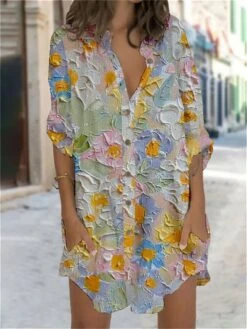 Women's Shirt Dress Casual Dress Shift Dress Mini Dress Outdoor Daily Vacation Polyester Fashion Casual Stand Collar Button Pocket Long Sleeve Summer Spring Fall 2023 Regular Fit Pink Navy Blue Green 5 Women's Shirt Dress Casual Dress Shift Dress Mini Dress Outdoor Daily Vacation Polyester Fashion Casual Stand Collar Button Pocket Long Sleeve Summer Spring Fall 2023 Regular Fit Pink Navy Blue Green -Cheap Plus Fit Dress Store vcgwll1680164468029