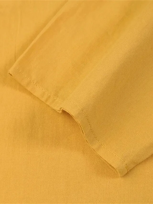 Women's Casual Dress Cotton Linen Dress Shift Dress Midi Dress Linen / Cotton Blend Fashion Classic Outdoor Daily Vacation Crew Neck Pocket Long Sleeve Fall Winter Autumn 2023 Loose Fit Black Yellow 3 Women's Casual Dress Cotton Linen Dress Shift Dress Midi Dress Linen / Cotton Blend Fashion Classic Outdoor Daily Vacation Crew Neck Pocket Long Sleeve Fall Winter Autumn 2023 Loose Fit Black Yellow - Image 3