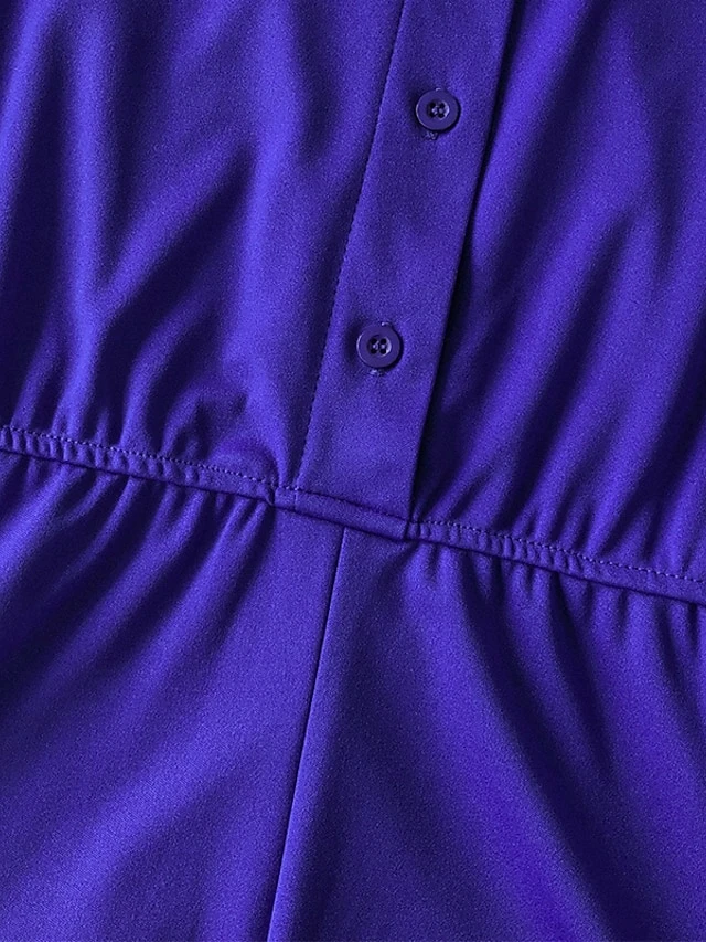 Women's Jumpsuit Belted Button Front Solid Color Shirt Collar Business Daily Office Straight Regular Fit Long Sleeve Green Black Wine S M L Fall 10 Women's Jumpsuit Belted Button Front Solid Color Shirt Collar Business Daily Office Straight Regular Fit Long Sleeve Green Black Wine S M L Fall - Image 10