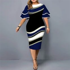 Women‘s Plus Size Curve Party Dress Color Block Crew Neck Print Short Sleeve Spring Fall Work Casual Prom Dress Knee Length Dress Casual Daily DressHomecoming Dress -Cheap Plus Fit Dress Store vglkxr1639471971029