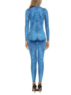 Women's Jumpsuit High Waist Print Round Neck Active Halloween Xmas Daily Slim Long Sleeve Navy Blue S M L Fall -Cheap Plus Fit Dress Store vijwqr1696731947170