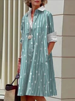 Women's Shirt Dress Casual Dress Midi Dress Outdoor Office Daily Polyester Fashion Modern Shirt Collar Button Pocket Long Sleeve Fall Winter 2023 Loose Fit Dark Pink Blue Gray Floral Geometric S M L 5 Women's Shirt Dress Casual Dress Midi Dress Outdoor Office Daily Polyester Fashion Modern Shirt Collar Button Pocket Long Sleeve Fall Winter 2023 Loose Fit Dark Pink Blue Gray Floral Geometric S M L -Cheap Plus Fit Dress Store vkapgy1693226850785