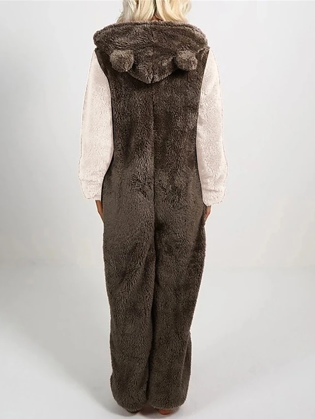 Women‘s Jumpsuit Patchwork Color Block Hooded Pink Fall Winter Streetwear Home Daily Loose Fit Long Sleeve Black White S M L 8 Women‘s Jumpsuit Patchwork Color Block Hooded Pink Fall Winter Streetwear Home Daily Loose Fit Long Sleeve Black White S M L - Image 8