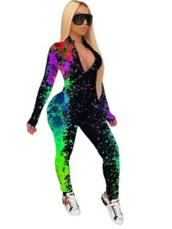 Women's Jumpsuit Sexy Long Sleeve Green Yellow Orange S M L All Seasons 9 Women's Jumpsuit Sexy Long Sleeve Green Yellow Orange S M L All Seasons -Cheap Plus Fit Dress Store vofogz1632627962131