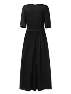 Women's Jumpsuit Solid Color V Neck Formal Wedding Business Straight Regular Fit Half Sleeve Black S M L Fall -Cheap Plus Fit Dress Store vomtvb1667791293518