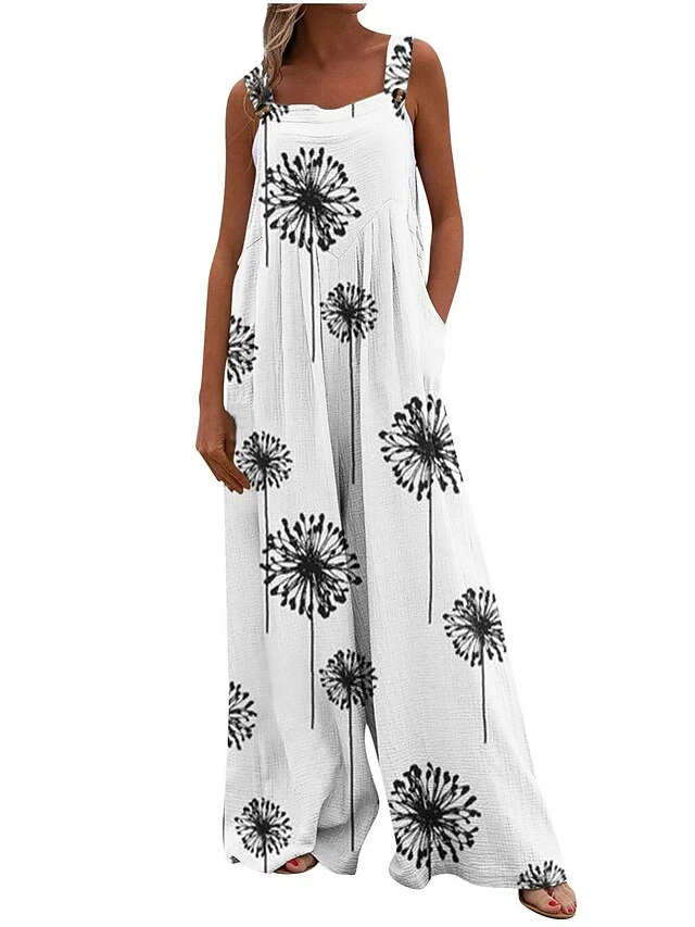 Women's Jumpsuit Animal Square Neck Holiday Traveling Vacation Regular Fit Sleeveless Sleeveless 34 1 2 S M L Summer 3 Women's Jumpsuit Animal Square Neck Holiday Traveling Vacation Regular Fit Sleeveless Sleeveless 34 1 2 S M L Summer - Image 3