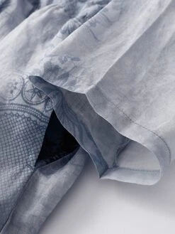 Women's Casual Dress Linen Dress Midi Dress Linen Fashion Romantic Outdoor Daily Holiday Crew Neck Pocket Print 3/4 Length Sleeve Fall Winter Autumn 2023 Loose Fit Blue Orange Painting Flower M L XL -Cheap Plus Fit Dress Store vrwmnw1694418650705