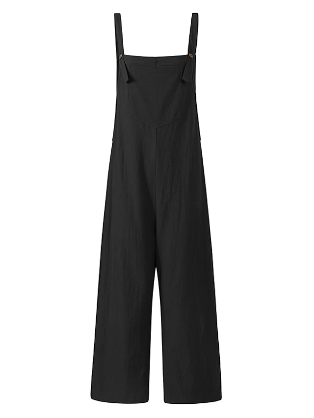 One Piece Jumpsuits For Women Bib Utility Overall Solid Color Casual Casual Daily Regular Fit Sleeveless Green Black Gray S M L Summer 4 One Piece Jumpsuits For Women Bib Utility Overall Solid Color Casual Casual Daily Regular Fit Sleeveless Green Black Gray S M L Summer - Image 4