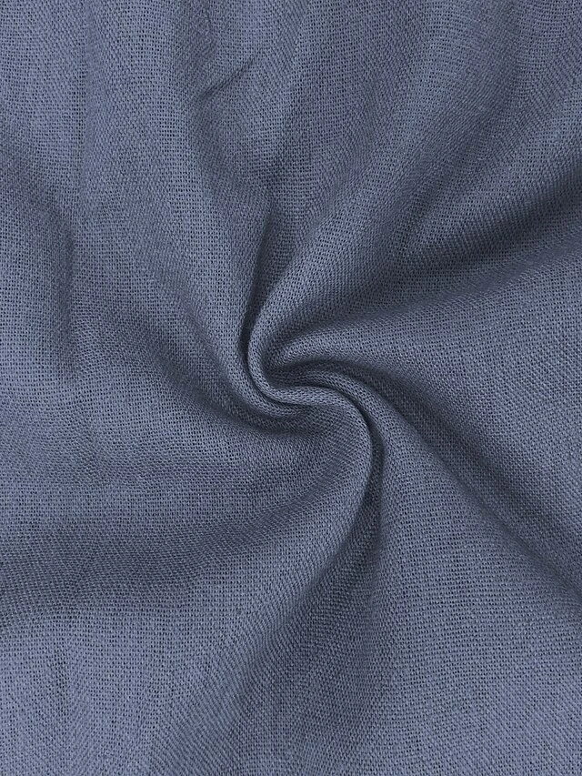 Women's Casual Dress Cotton Linen Dress Swing Dress Midi Dress Cotton Blend Fashion Basic Outdoor Daily Vacation Split Neck Button Pocket Short Sleeve Summer Spring 2023 Regular Fit Blue Plain S M L 4 Women's Casual Dress Cotton Linen Dress Swing Dress Midi Dress Cotton Blend Fashion Basic Outdoor Daily Vacation Split Neck Button Pocket Short Sleeve Summer Spring 2023 Regular Fit Blue Plain S M L - Image 4