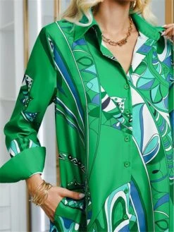 Women's Shirt Dress Casual Dress Midi Dress Outdoor Office Daily Polyester Fashion Modern Shirt Collar Button Pocket Long Sleeve Spring Fall 2023 Loose Fit Green Leaf S M L XL 2XL 8 Women's Shirt Dress Casual Dress Midi Dress Outdoor Office Daily Polyester Fashion Modern Shirt Collar Button Pocket Long Sleeve Spring Fall 2023 Loose Fit Green Leaf S M L XL 2XL -Cheap Plus Fit Dress Store vynfuk1692857657247