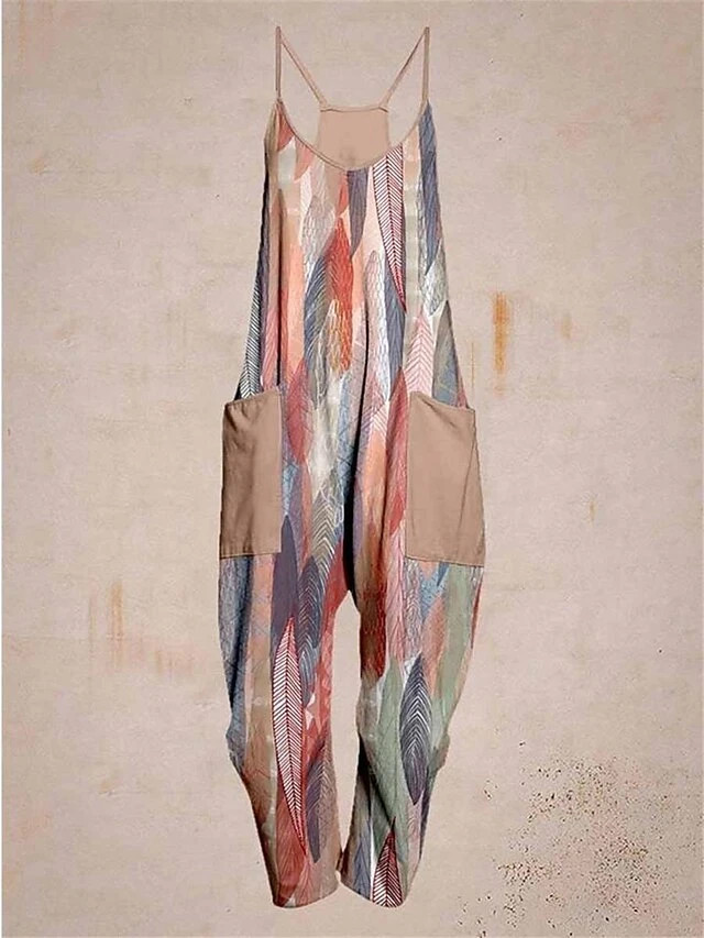 Women's Overall Pocket Trug Life Print Animal V Neck Streetwear Daily Vacation Regular Fit Sleeveless Black Pink Navy Blue S M L Summer Fall 7 Women's Overall Pocket Trug Life Print Animal V Neck Streetwear Daily Vacation Regular Fit Sleeveless Black Pink Navy Blue S M L Summer Fall - Image 7