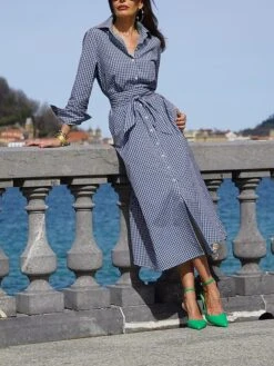 Women's Shirt Dress Casual Dress Cotton Linen Dress Midi Dress Polyester Fashion Modern Outdoor Daily Vacation Shirt Collar Button Pocket Long Sleeve Summer Spring Fall 2023 Loose Fit Red Royal Blue -Cheap Plus Fit Dress Store wbhjpm1691137812076