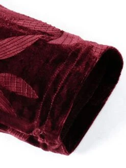 Women's Plus Size Party Dress Velvet Dress Cocktail Dress Midi Dress Black Wine Purple Long Sleeve Leaf Pocket Spring Fall Winter V Neck Fashion Winter Dress Wedding Guest Birthday Loose Fit 2023 XL -Cheap Plus Fit Dress Store wboova1692588957617