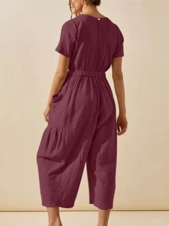 Women's Jumpsuit Pocket Solid Color Crew Neck Streetwear Street Daily Regular Fit Short Sleeve Black White Light Green S M L Summer 21 Women's Jumpsuit Pocket Solid Color Crew Neck Streetwear Street Daily Regular Fit Short Sleeve Black White Light Green S M L Summer -Cheap Plus Fit Dress Store wbyruu1682400330467