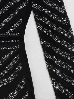 Women's Romper Mesh Beaded Solid Color Stand Collar Active Street Going Out Regular Fit Long Sleeve Black S M L Fall 23 Women's Romper Mesh Beaded Solid Color Stand Collar Active Street Going Out Regular Fit Long Sleeve Black S M L Fall -Cheap Plus Fit Dress Store wchymg1693983789652