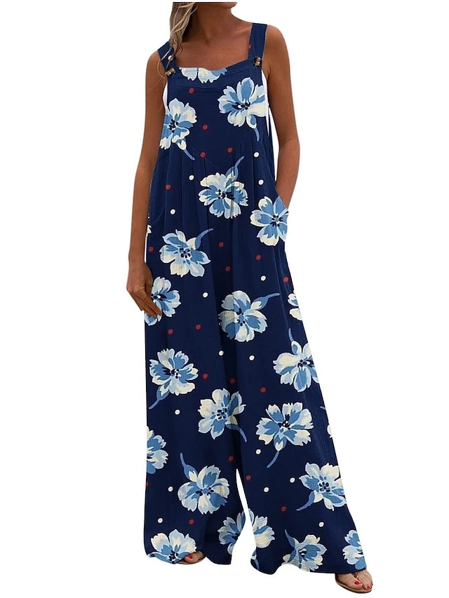 Women's Jumpsuit Animal Square Neck Holiday Traveling Vacation Regular Fit Sleeveless Sleeveless 34 1 2 S M L Summer 13 Women's Jumpsuit Animal Square Neck Holiday Traveling Vacation Regular Fit Sleeveless Sleeveless 34 1 2 S M L Summer - Image 13