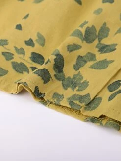 Women's Shirt Blouse Linen Light Yellow White Sky Blue Leaf Short Sleeve Daily Vacation Going Out Vintage Holiday Casual Crew Neck Regular Fit Summer Spring -Cheap Plus Fit Dress Store whvmsw1639983110785