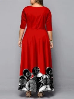 Women‘s Christmas Plus Size Curve Work Dress Semi Formal Dress A Line Dress Fashion Long Dress Maxi Dress Cut Out Print Crew Neck 3/4 Length Sleeve Polka Dot Print Loose Fit Black Red Spring Fall 11 Women‘s Christmas Plus Size Curve Work Dress Semi Formal Dress A Line Dress Fashion Long Dress Maxi Dress Cut Out Print Crew Neck 3/4 Length Sleeve Polka Dot Print Loose Fit Black Red Spring Fall -Cheap Plus Fit Dress Store wifood1691048935634