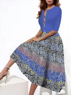 Women's Two Piece Dress Set Casual Dress Tank Dress Outdoor Daily Fashion Streetwear Pocket Print Midi Dress V Neck 3/4 Length Sleeve Floral Regular Fit Yellow Pink Red Summer Spring S M L XL XXL 9 Women's Two Piece Dress Set Casual Dress Tank Dress Outdoor Daily Fashion Streetwear Pocket Print Midi Dress V Neck 3/4 Length Sleeve Floral Regular Fit Yellow Pink Red Summer Spring S M L XL XXL -Cheap Plus Fit Dress Store wldyjn1690546653517