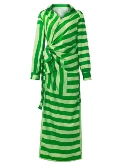 Women's Shirt Dress Bodycon Wrap Dress Maxi Long Dress Outdoor Daily Polyester Fashion Boho Shirt Collar Ruched Split Long Sleeve Summer Fall Spring 2023 Regular Fit Purple Orange Green -Cheap Plus Fit Dress Store wmqjpu1678342683860