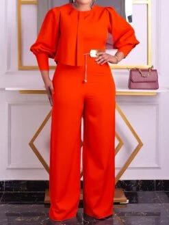 Women‘s Jumpsuit High Waist Solid Color Pink Fall Winter Round Neck Active Daily Vacation Slim Long Sleeve Royal Blue Orange S M L 22 Women‘s Jumpsuit High Waist Solid Color Pink Fall Winter Round Neck Active Daily Vacation Slim Long Sleeve Royal Blue Orange S M L -Cheap Plus Fit Dress Store wpamgc1695871500640