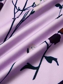 Women's Jumpsuit Lace Up Print Floral Crew Neck Elegant Party Prom Straight Regular Fit Half Sleeve Purple S M L Spring -Cheap Plus Fit Dress Store wumlvu1656999639880