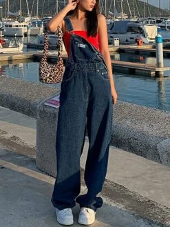 Women‘s Jumpsuit Pocket Solid Color Denim Square Neck Active Street Daily Loose Fit Sleeveless Blue S M L Fall 13 Women‘s Jumpsuit Pocket Solid Color Denim Square Neck Active Street Daily Loose Fit Sleeveless Blue S M L Fall -Cheap Plus Fit Dress Store xchkvq1693544415435