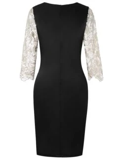 Women's Plus Size Curve Party Dress Print Crew Neck Mesh Half Sleeve Fall Spring Work Vintage Prom Dress Knee Length Dress Party Daily Dress / Lace 10 Women's Plus Size Curve Party Dress Print Crew Neck Mesh Half Sleeve Fall Spring Work Vintage Prom Dress Knee Length Dress Party Daily Dress / Lace -Cheap Plus Fit Dress Store xghruw1603777220898