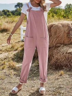 Women's Overall Pocket Solid Color Square Neck Streetwear Daily Vacation Regular Fit Sleeveless Pink Army Green Blue S M L Summer 21 Women's Overall Pocket Solid Color Square Neck Streetwear Daily Vacation Regular Fit Sleeveless Pink Army Green Blue S M L Summer -Cheap Plus Fit Dress Store xiuezo1680601501916