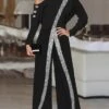Women's Jumpsuit Patchwork Solid Color Cold Shoulder Streetwear Wedding Party Regular Fit Long Sleeve Silver S M L Summer