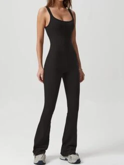 Women's Jumpsuit High Waist Solid Color Round Neck Streetwear Daily Vacation Slim Sleeveless Black Navy Blue Light Brown S M L Fall -Cheap Plus Fit Dress Store xodxkj1695792374053