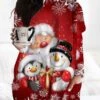 Women‘s Plus Size Christmas Dress Casual Dress Santa Claus Long Sleeve Winter Fall Casual Festival Mini Dress Going Out Dress
