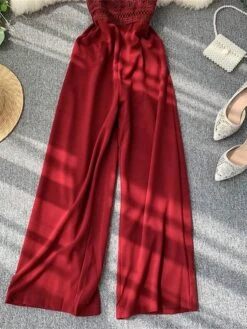 Women's Jumpsuit Lace Backless Solid Color Crew Neck Streetwear Street Going Out Regular Fit Sleeveless Black Yellow Wine One-Size Summer 24 Women's Jumpsuit Lace Backless Solid Color Crew Neck Streetwear Street Going Out Regular Fit Sleeveless Black Yellow Wine One-Size Summer -Cheap Plus Fit Dress Store xqepex1689325597932