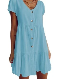 Women's Casual Dress Cotton Linen Dress Swing Dress Mini Dress Cotton Blend Basic Classic Outdoor Daily Vacation V Neck Ruched Button Short Sleeve Summer Spring 2023 Regular Fit White Blue Purple 6 Women's Casual Dress Cotton Linen Dress Swing Dress Mini Dress Cotton Blend Basic Classic Outdoor Daily Vacation V Neck Ruched Button Short Sleeve Summer Spring 2023 Regular Fit White Blue Purple -Cheap Plus Fit Dress Store xqxthy1687324565047