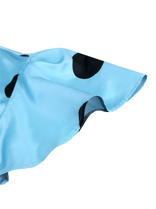 Women‘s Plus Size Curve Party Dress Cocktail Dress Wedding Guest Dress Midi Dress Blue Short Sleeve Polka Dot Patchwork Summer Spring Fall Stand Collar Fashion Wedding Guest Vacation 2023 7 Women‘s Plus Size Curve Party Dress Cocktail Dress Wedding Guest Dress Midi Dress Blue Short Sleeve Polka Dot Patchwork Summer Spring Fall Stand Collar Fashion Wedding Guest Vacation 2023 - Image 7