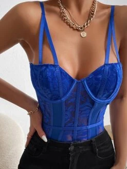 Jumpsuits For Women Sexy Bodysuit Lace Backless Solid Color V Neck Streetwear Street Going Out Regular Fit Sleeveless Black Blue White XS S M Spring Fall -Cheap Plus Fit Dress Store xsxgnl1648029973076